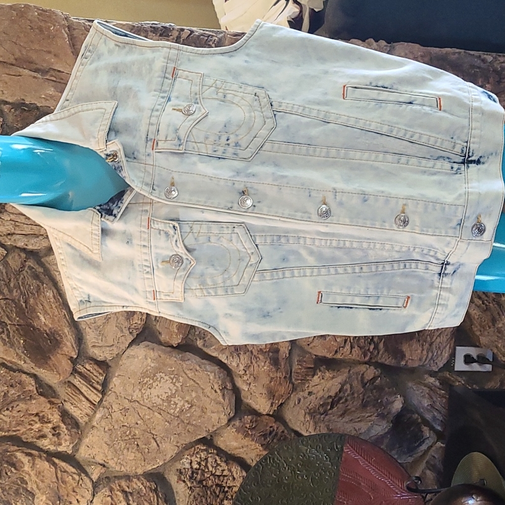 TRUE RELIGION JEAN Trucker Vest..#(175)